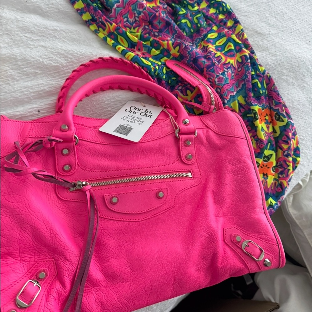 Vibrant Pink Balenciaga City Bag
